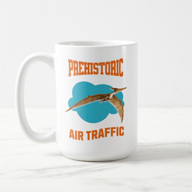Prähistorischer Flugverkehr Pterodaktylus Pilot Hu Kaffeetasse (Links)