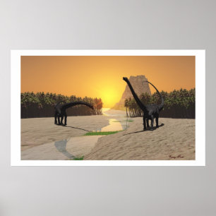 PRÄHISTORISCHER FLUSSDRUCKEN POSTER