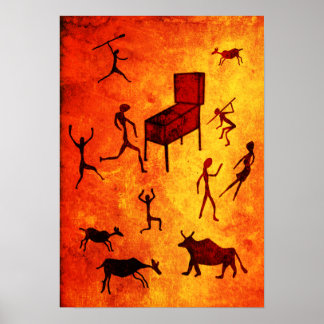 Prähistorischer Pinball Poster