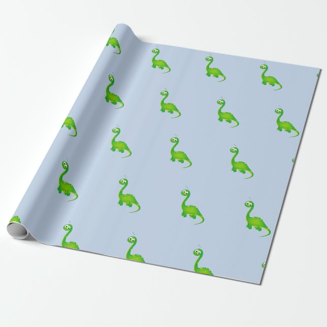Prähistorisches Dinosaurier-Muster Geschenkpapier (Ungerollt)