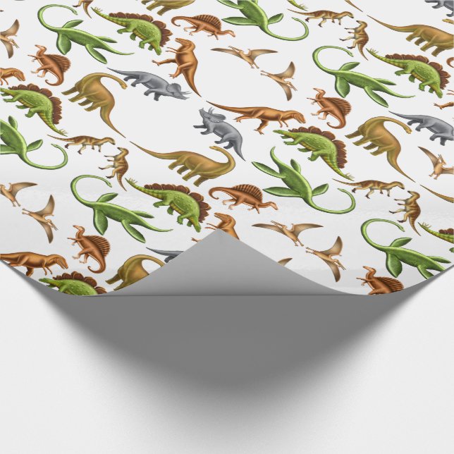 Prähistorisches Dinosaurier Paleo Packpapier (Ecke)