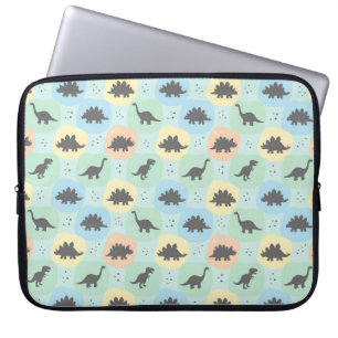 Prähistorisches Dinosaurier-Silhouette nahtloses M Laptopschutzhülle