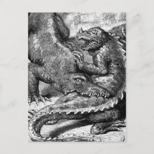 Prähistorisches Leben Antiquitätendruck Postkarte