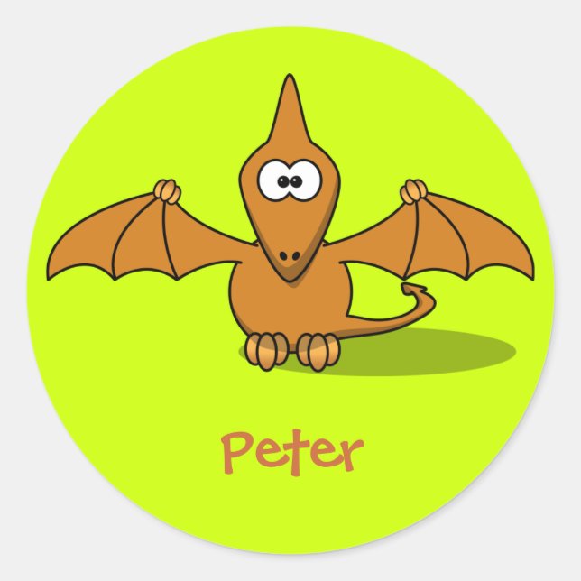 Prähistorisches Pterodaktyl Runder Aufkleber (Vorderseite)