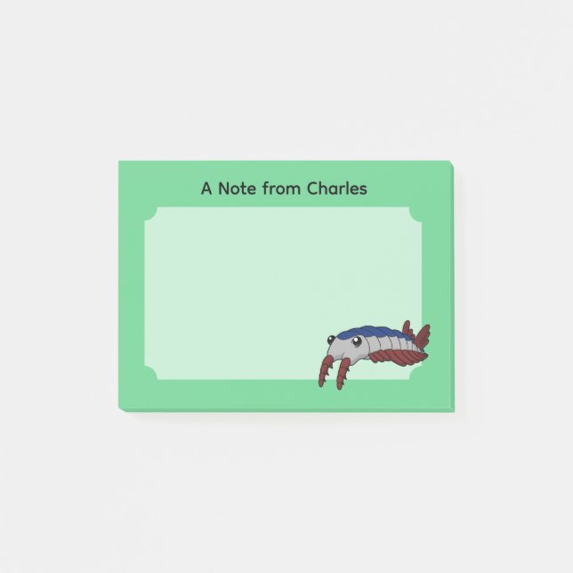 Prähistorisches Tier Anomalocaris Post-it Klebezettel (Vorderseite)