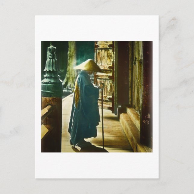 Prahler Priester in alten Japan Vintage Zauberlatt Postkarte (Vorderseite)