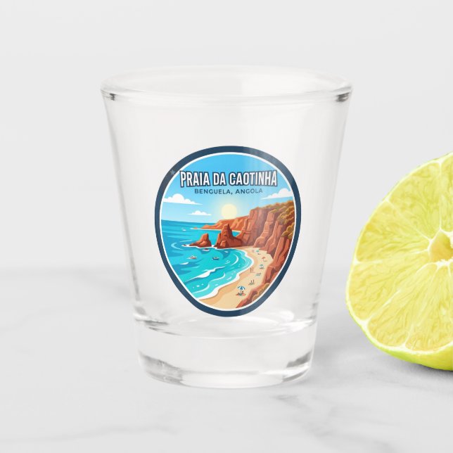 Praia da Caotinha Angola Schnapsglas (Vorderseite)