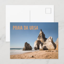 Praia da Ursa Strand in Portugal Geschenk Feiertagspostkarte