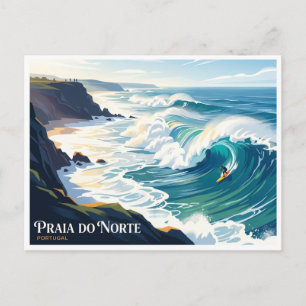 Praia do Norte Nazaré Portugal Postkarte