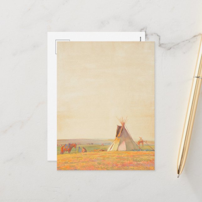 Prairie Abend von Maynard Dixon Feiertagspostkarte (Vorderseite/Rückseite Beispiel)