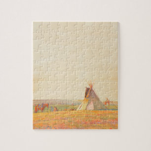Prairie Abend von Maynard Dixon Puzzle
