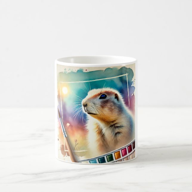 Prairie Dog 130624AREF123 - Watercolor Kaffeetasse (Mittel)