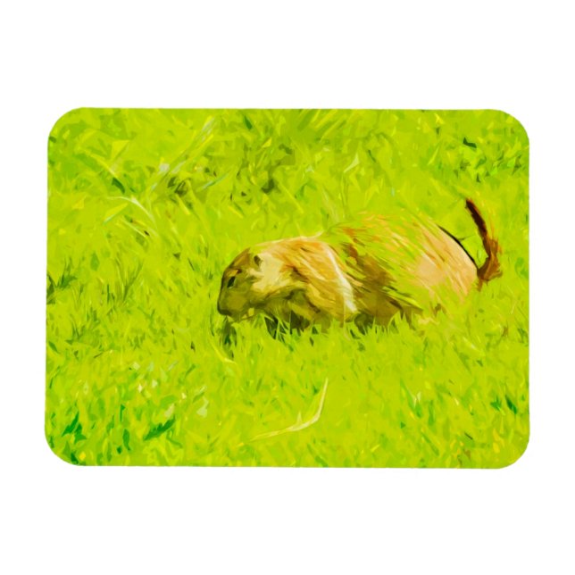 Prairie Dog Abstrakt Impressionismus Magnet (Horizontal)