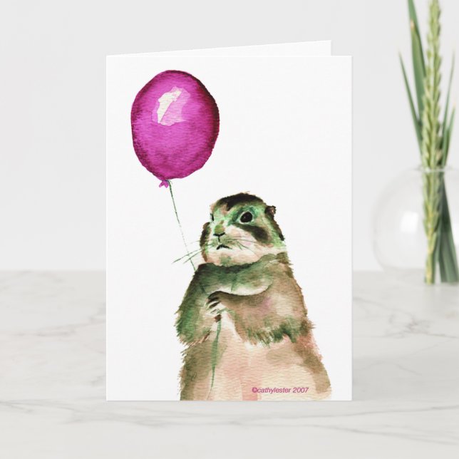 Prairie Dog Balloon Karte (Vorderseite)