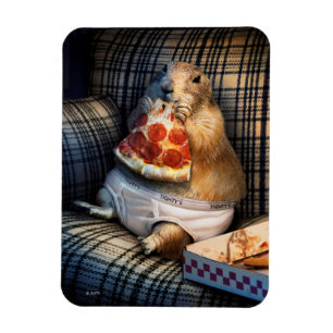 Prairie Dog Eating Pizza Magnet