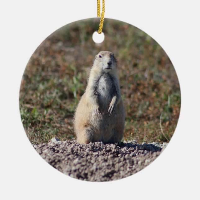 Prairie Dog im Badlands National Park, Interior SD Keramik Ornament (Vorne)