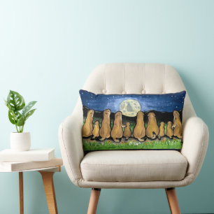 Prairie Dog Moon Night Scene Designer Pillow Lendenkissen