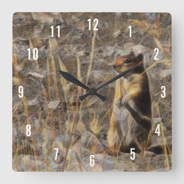 Prairie Dog Square Clock Quadratische Wanduhr (Vorderseite)