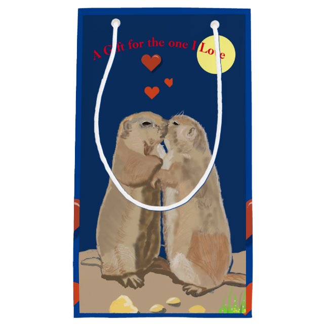 Prairie Dog Valentinstag Kleine Geschenktüte (Vorderseite)