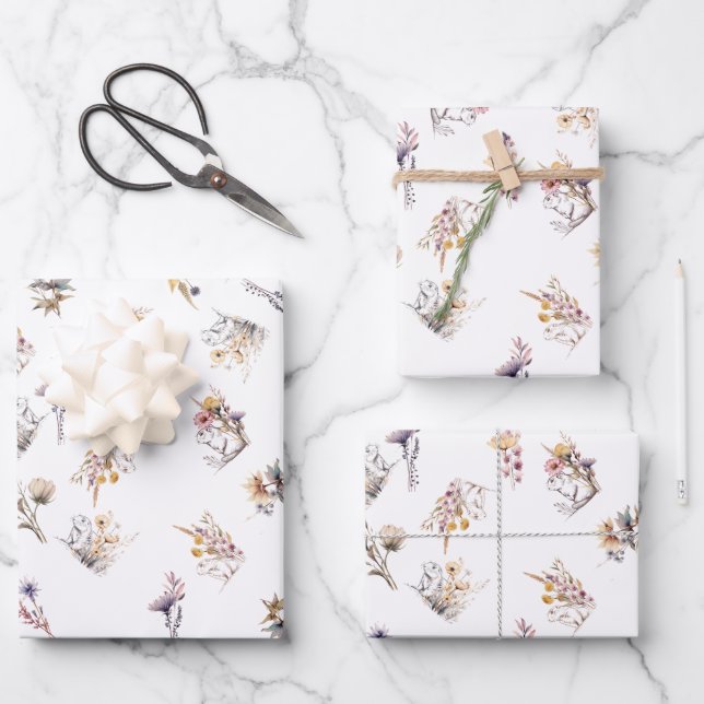 Prairie Dog Wildblume Wrapping Paper Geschenkpapier Set (Vorderseite)