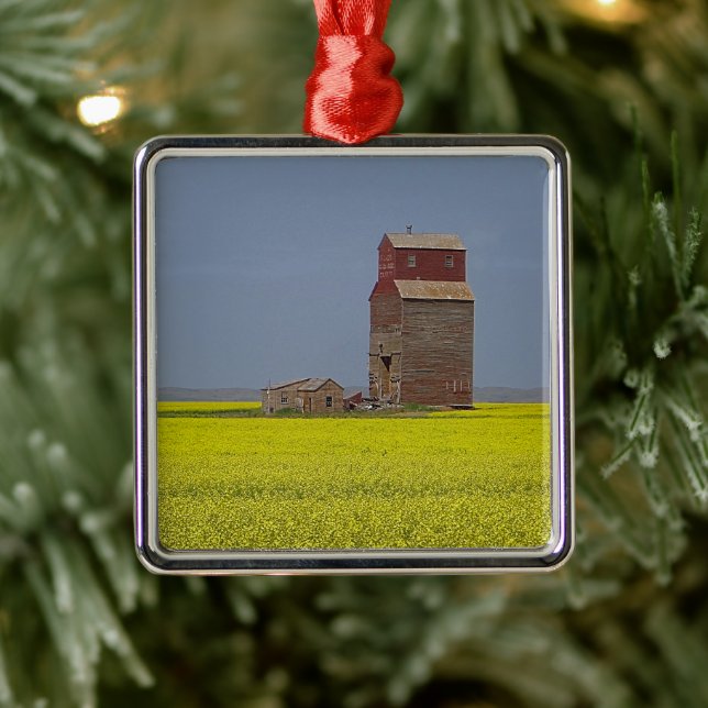 Prairie Elevator Landschaft Ornament Aus Metall (Baum)