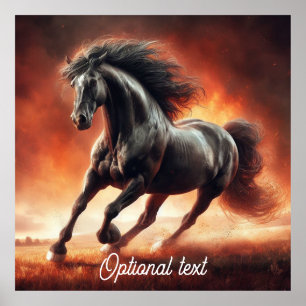 Prairie Fire and Black Horse Poster