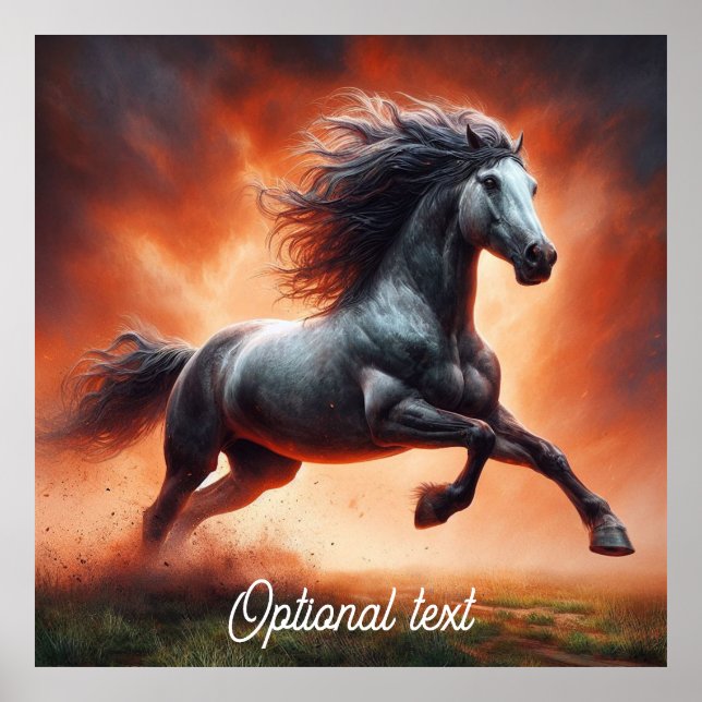 Prairie Fire and Gray Horse Poster (Vorne)