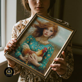 Prairie Girl mit Hühnerdekoupage Seidenpapier