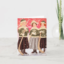 Prairie Girls im Winter 3 Feiertagskarte