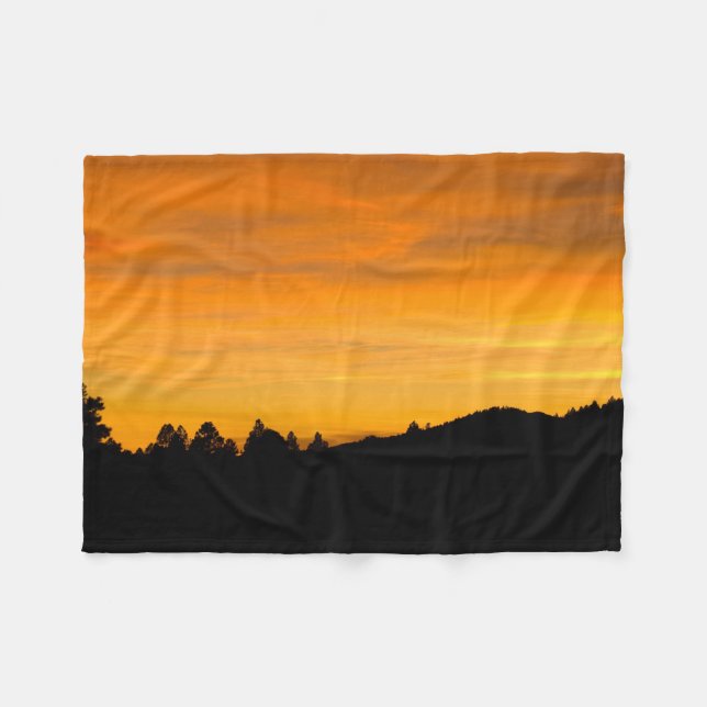 Prairie Hills Silhouette Sunset Foto Zuhause Accen Fleecedecke (Vorderseite (Horizontal))