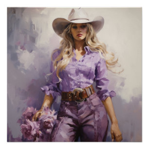 Prairie Lila: Cowgirl Wall Art Poster
