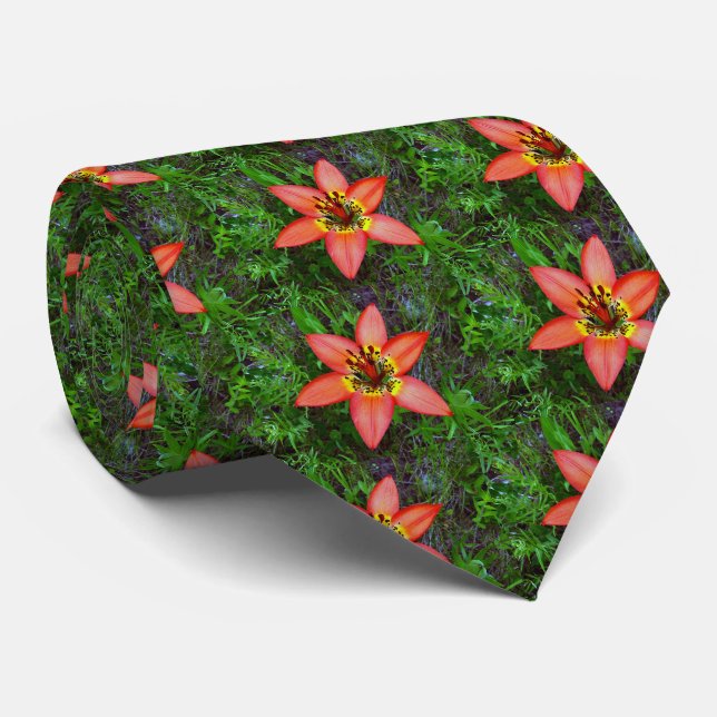 Prairie Lilies Men's Krawatte (Gerollt)