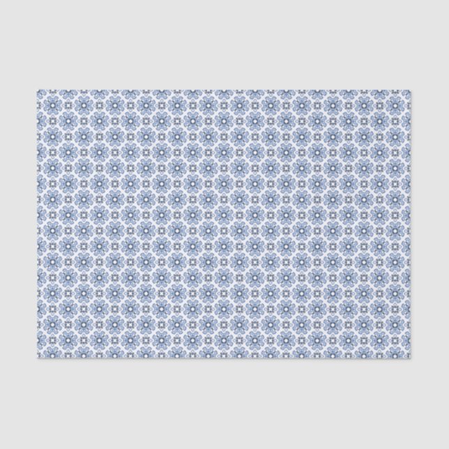 Prairie Porcelain Indigo Motif Seidenpapier (Vorderseite)