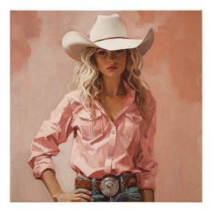 Prairie Prism: Cowgirl Wall Art Poster