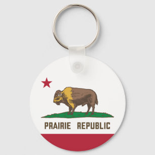 Prairie Republic Bison Flag Große Ebenen Schlüsselanhänger