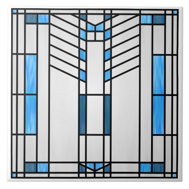 Prairie School Style Interpretation Nr. 1 Fliese (Vorderseite)