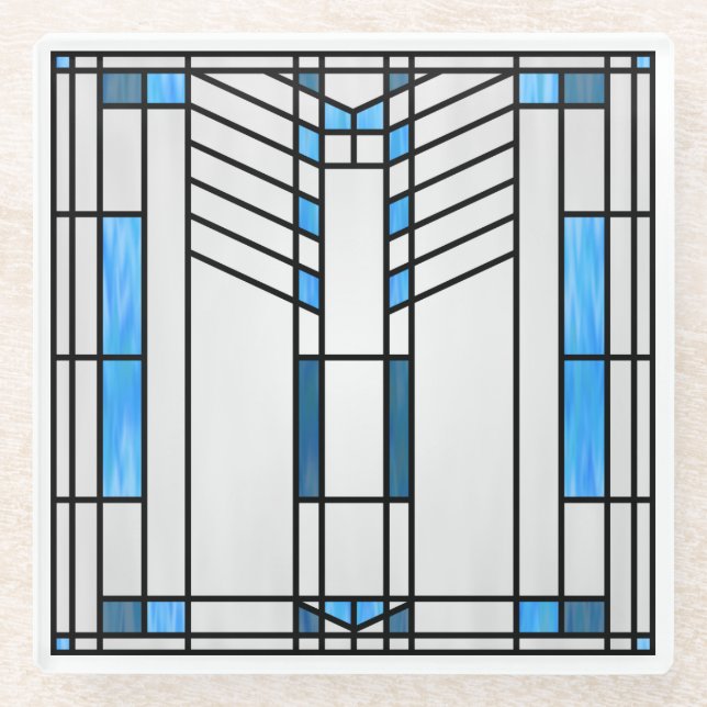 Prairie School Style Interpretation Nr. 1 Glasuntersetzer (Vorderseite)