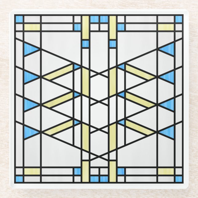 Prairie School Style Interpretation Nr. 3 Glasuntersetzer (Vorderseite)