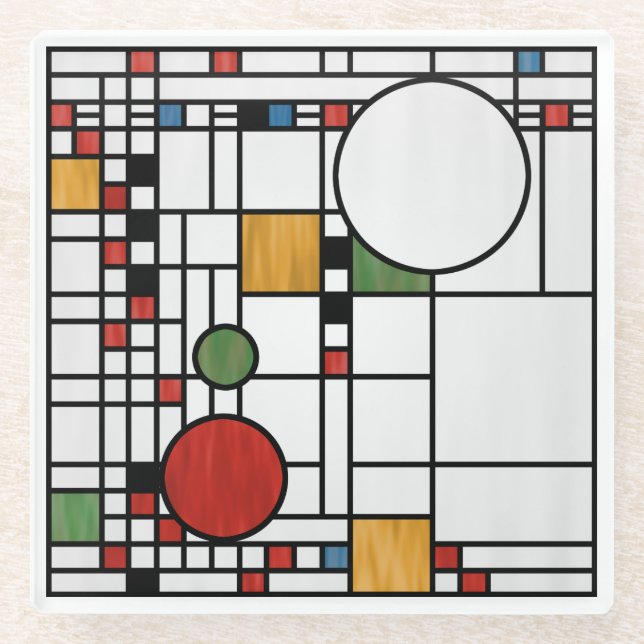 Prairie School Style Interpretation Nr. 5 Glasuntersetzer (Vorderseite)