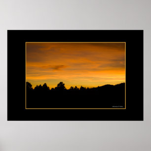 Prairie Sunset Treeline Silhouette Foto Poster