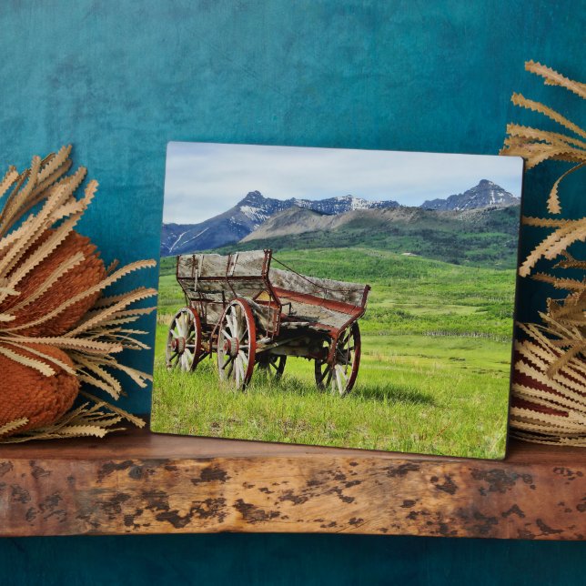 Prairie Wagon Trail's End Foto Plaque Fotoplatte (Seite)