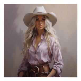 Prairie-Wildblume: Cowgirl Wall Art Poster
