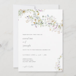 Prairie Wildblume Hochzeit Einladung Rustikal
