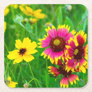 Prairie-Wildblumen in Hill Country Rechteckiger Pappuntersetzer