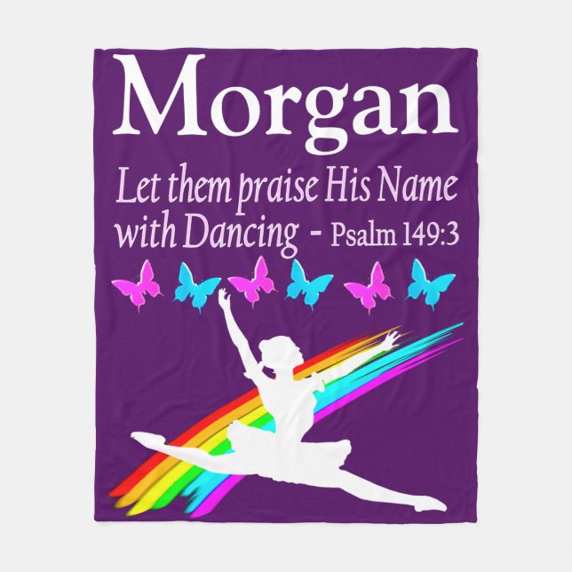 PRAISE GOD PERSONALISIERT BALLERINA FLEECE BLANKET (Vorderseite)