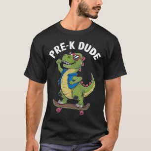 Präk Dude Dinosaur Skateboard fahrende Kinder Kind T-Shirt
