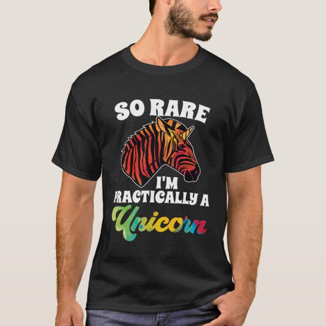 Praktisch ein Zebra Einhorn Seltene Krankheit Bewu T-Shirt (Vorderseite)