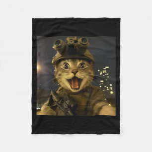 Praktische Katzen-Meme Fleecedecke