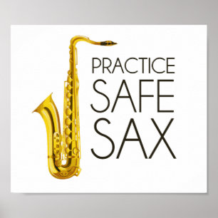 Praktizieren Sie Safe Sax Poster
