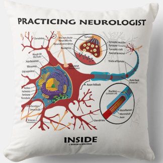 Praktizierende Neurologe Inside Neuron Synapse Kissen